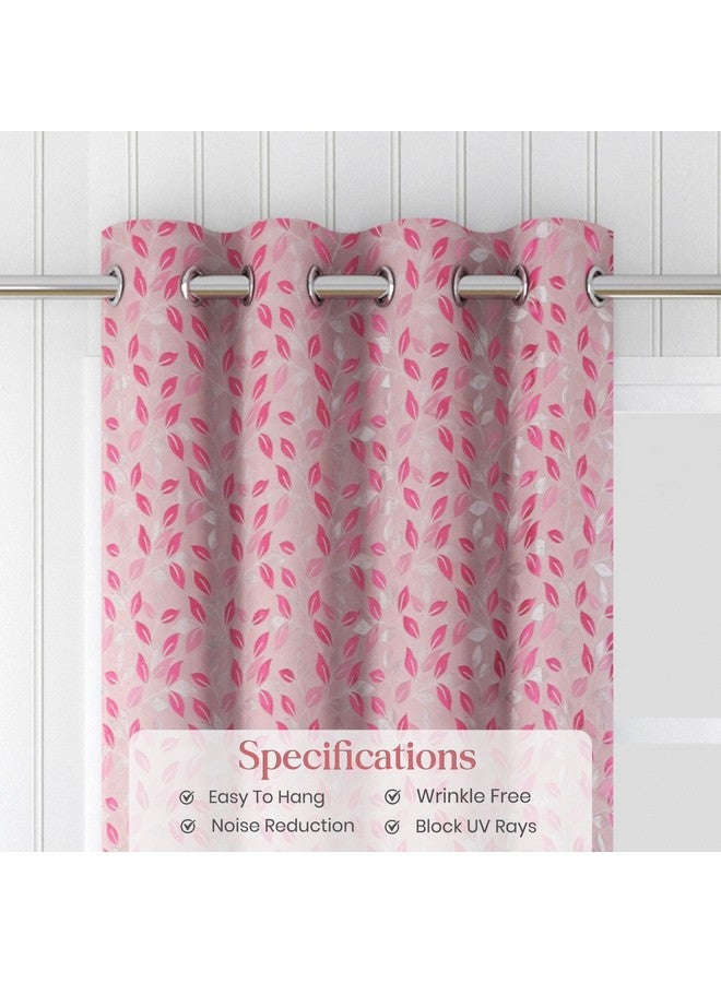 FRESH FROM LOOM Opaque Curtains for Door 10 Feet Long|Big Window Curtain Polyester Weaved Parda|Modern Parde for Living Room Bedroom|Home Office Jacquard Screens (Pink,2pc) Grommet - Image 3