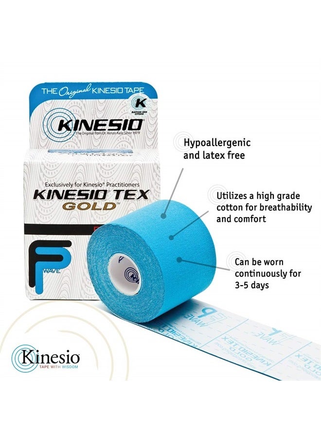 Kinesio Taping - Elastic Therapeutic Athletic Tape Tex Gold FP - Blue – 2 in. x 16.4 ft  - Image 3