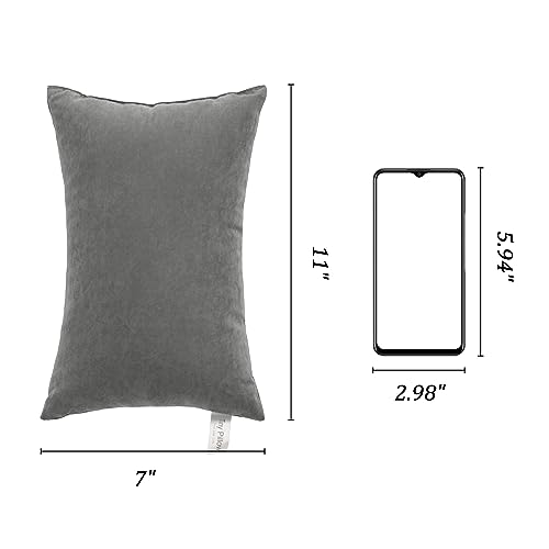 BEDSUM 2 Pack Tiny Pillows, 11"x7" Microfiber Mini Pillows for Travel, Pets, Soft and Machine Washable Small Pillows for Neck, Wrist, and Knee Comfort, Dark Grey - Image 5