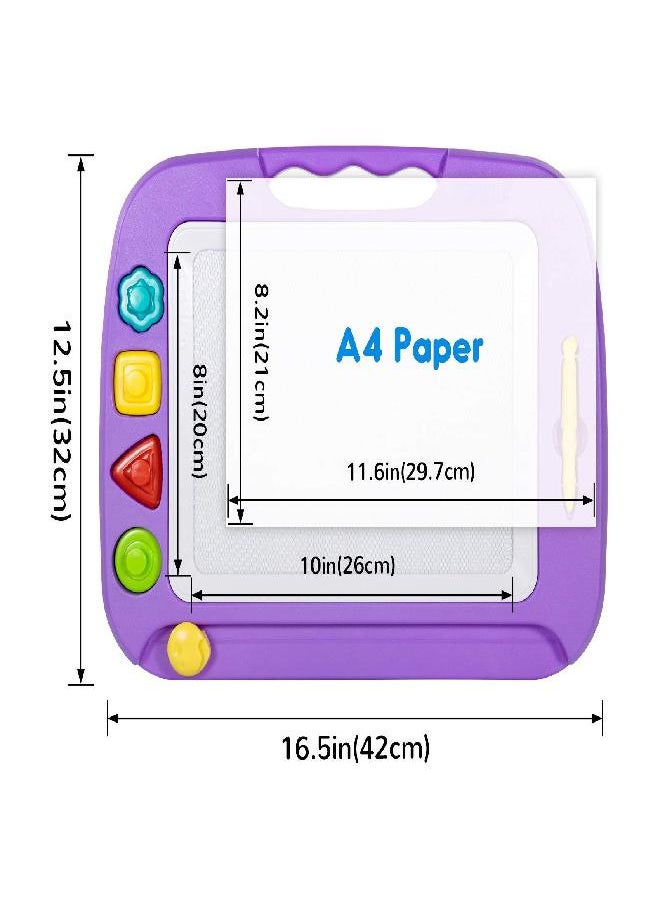 SGILE SGILE Magnetic Drawing Board Toy for Kids, Large Doodle Board Writing Painting Sketch Pad, Purple  - Image 1