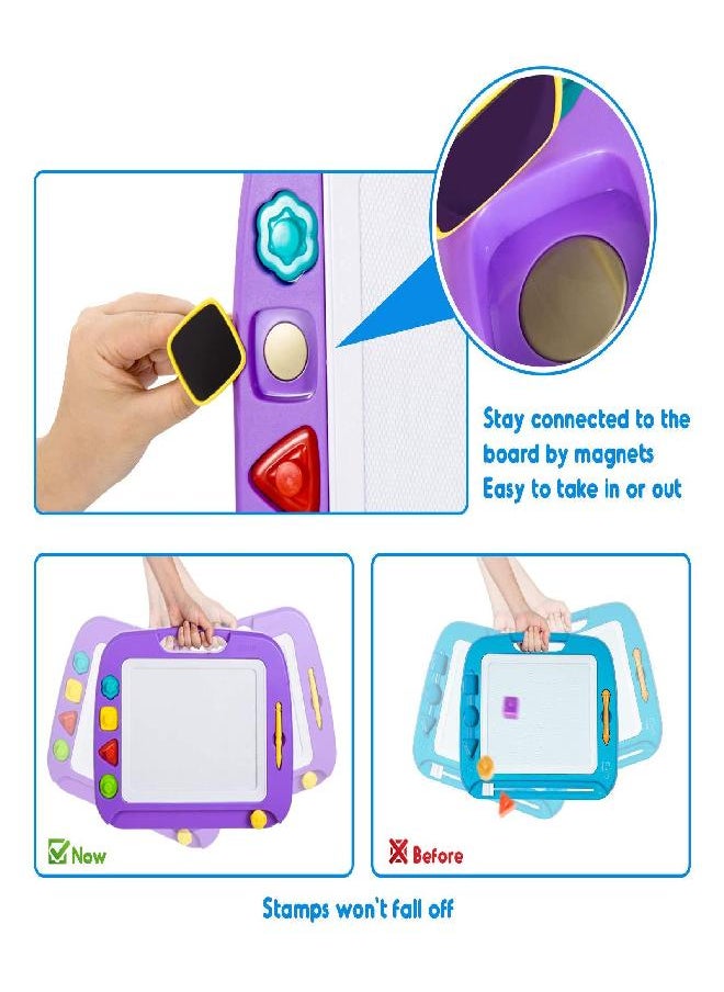 SGILE SGILE Magnetic Drawing Board Toy for Kids, Large Doodle Board Writing Painting Sketch Pad, Purple  - Image 2