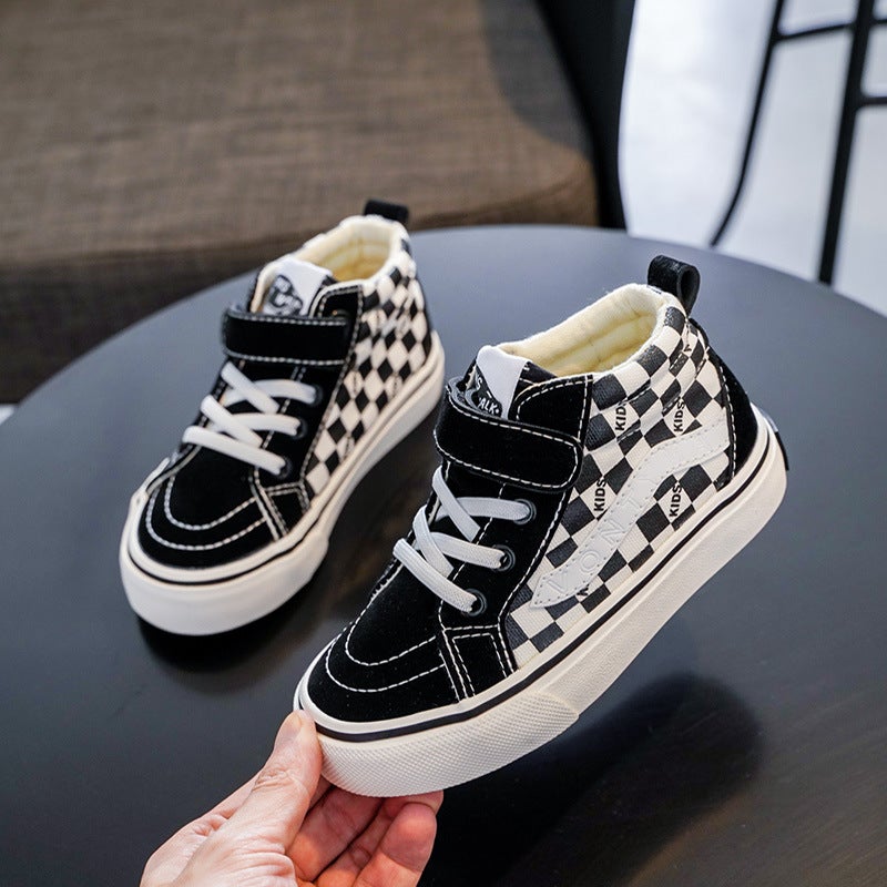 Baby Shoes For Kindergarten 2025 Autumn New Children'S Canvas Shoes For Boys And Girls High-Top Sneakers Casual Shoes For Toddlers - Image 3