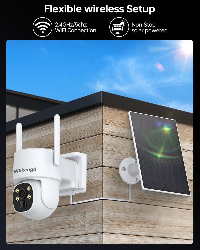 Wkkengd Wireless Security Camera System Outdoor, Aurora Lux Color Night Vison 4 Cam-Kit Solar Powered Security Cameras Wireless Outdoor-1TB 360° View 2.4/5Ghz WiFi No Monthly Fee - Image 4
