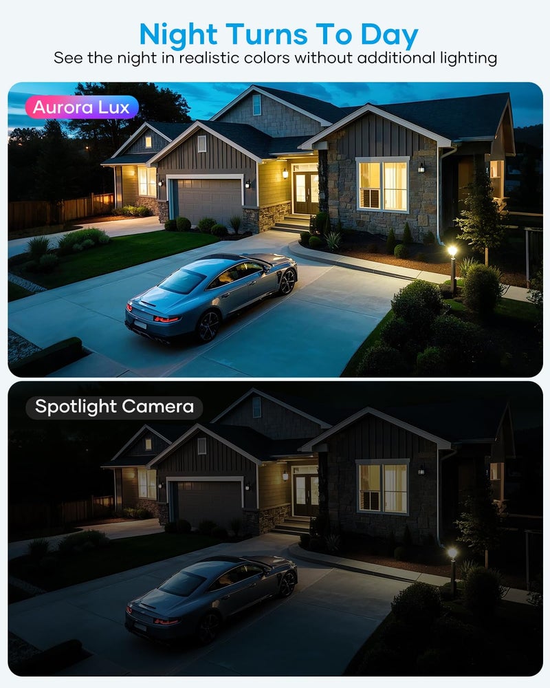 Wkkengd Wireless Security Camera System Outdoor, Aurora Lux Color Night Vison 4 Cam-Kit Solar Powered Security Cameras Wireless Outdoor-1TB 360° View 2.4/5Ghz WiFi No Monthly Fee - Image 2