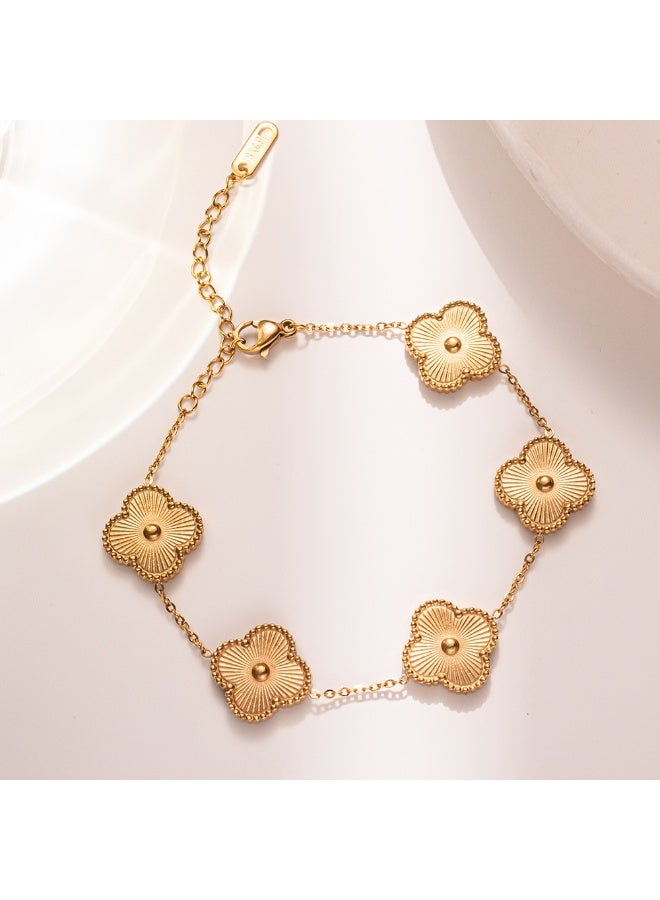 Nariele Fashionable High-end Light Luxury Four Petal Flower Bracelet - Image 2