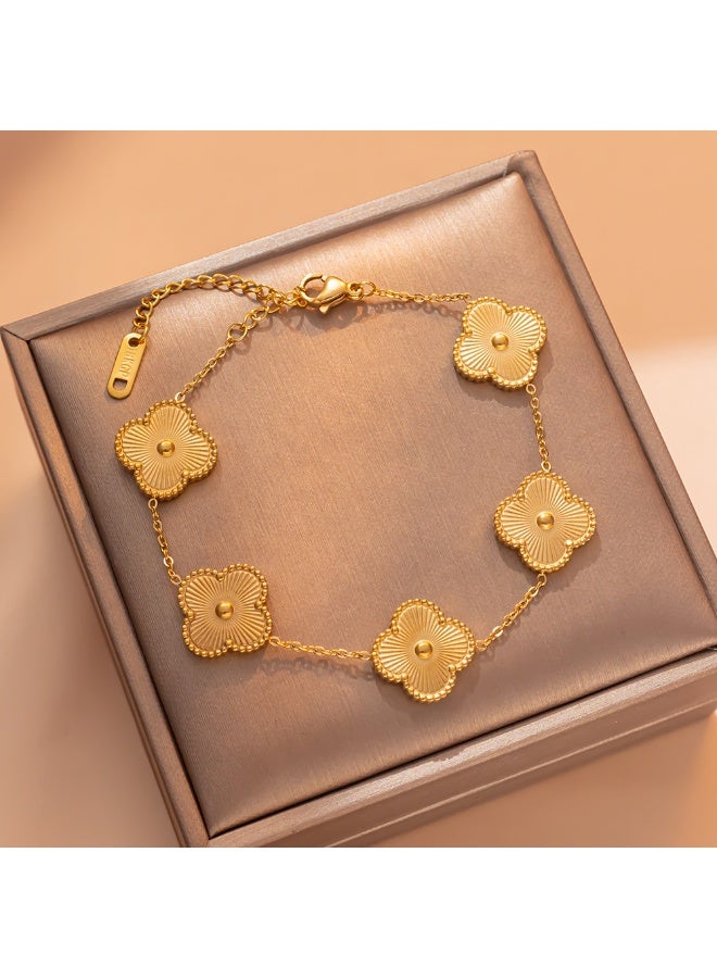 Nariele Fashionable High-end Light Luxury Four Petal Flower Bracelet - Image 3