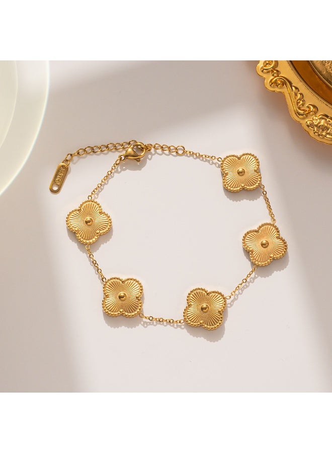 Nariele Fashionable High-end Light Luxury Four Petal Flower Bracelet - Image 1