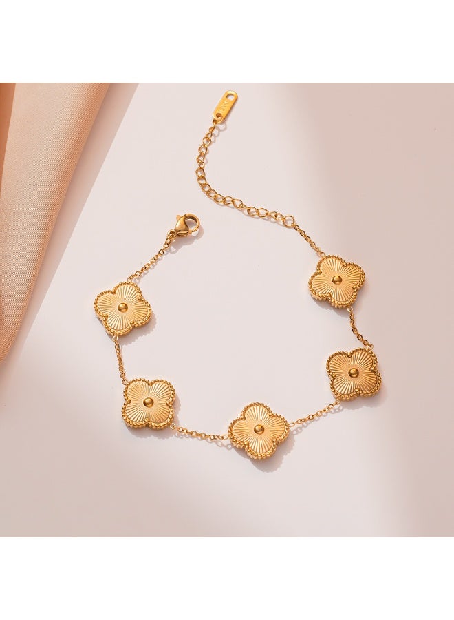 Nariele Fashionable High-end Light Luxury Four Petal Flower Bracelet - Image 4