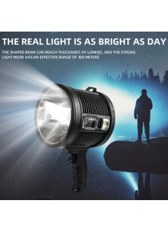 Juflix Juflix Superbright LED Handheld Searchlight Tactical Waterproof Spotlight High Power Rechargeable Flashlights with Side Light USB Power Charger 3 Color  - Image 2