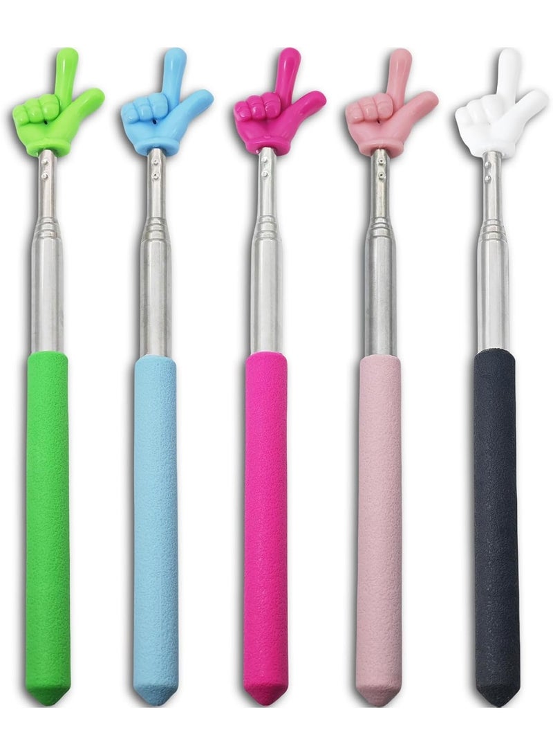 5PCS Pointer Stick For Classroom – Multipurpose Teacher Pointer Stick, Extendable Classroom Pointer And Finger Pointer Stick, Engaging Colors – Classroom Essentials For Effective Presentations - Image 1