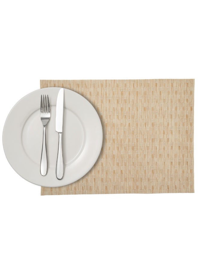 Restaurantware Speculo 16 X 12 Inch Woven Placemats, Set Of 6 Rectangle Table Placemats - Stain-Resistant, Easy To Clean, Tan Vinyl Placemats For Dining Table, For Homes or Restaurants - Image 2