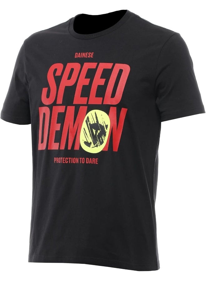 Dainese - Knee Down T-Shirt, Casual Crew Neck Cotton T-Shirt, Logo, Man, Jet Black, M  - Image 2