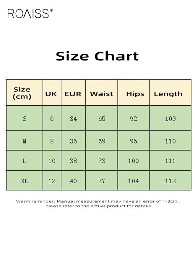 رويس بنطلون نسائي واسع الساق بلون سادة Y2K بخصر عالٍ وتصميم فضفاض مع قماش مريح للارتداء اليومي غير الرسمي، بنطلون متعدد الاستخدامات وعصري مع تجاعيد لملابس النساء - Image 5
