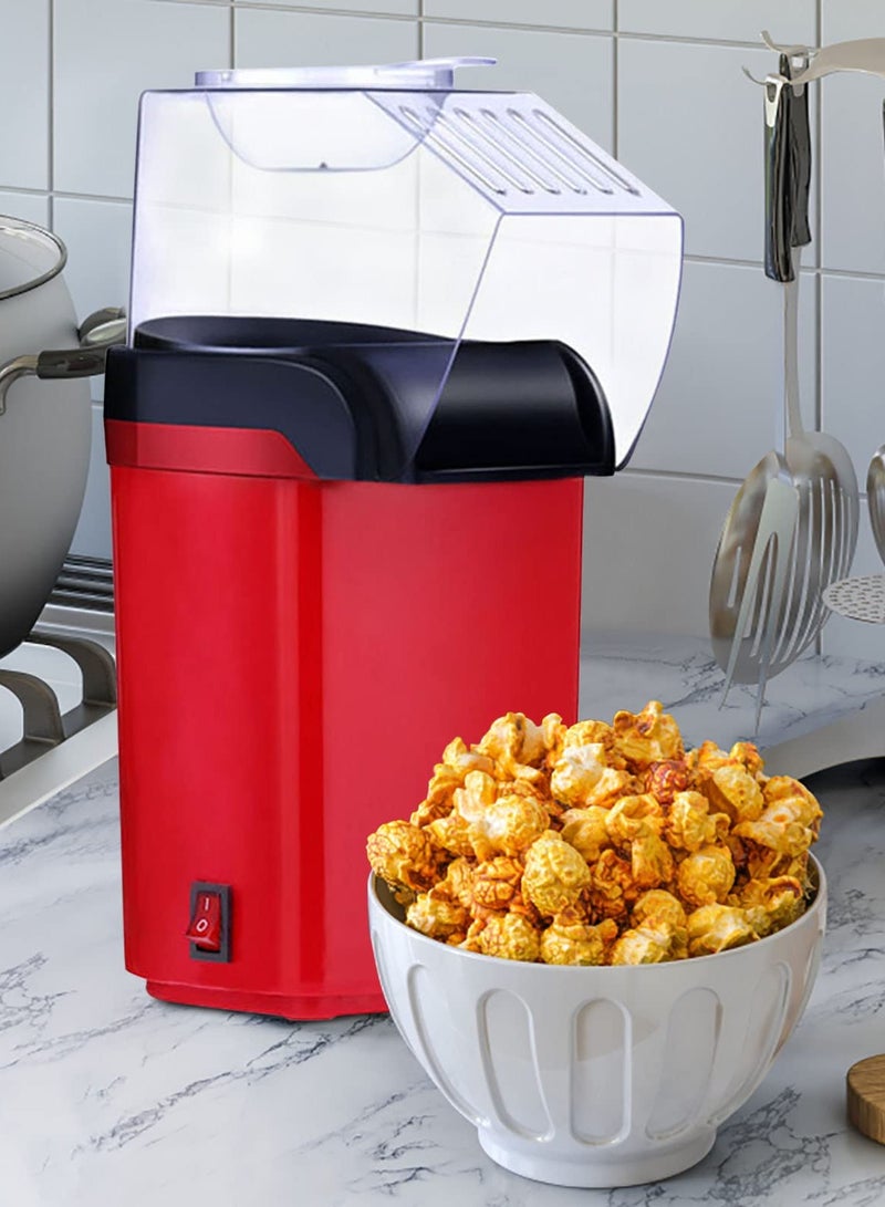 Araone Electric Popcorn Machine Maker Popper With Measuring Spoon, Quick Popcorn, Oil Free, Good For Watching Movies,Party, Holiday Gift (Red) - Image 1