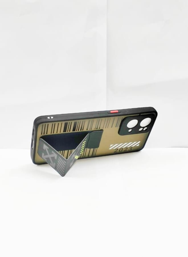 Case Cover With Magnetic Hand Grip For Oppo A95 Blue - Image 2