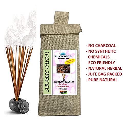 suvasane Suvasane Pure Natural Herbal Arabic Oudh Incense Sticks 24 Sticks in Jute Bag No Synthetics Chemicals No Charcoal 100 Natural  - Image 2