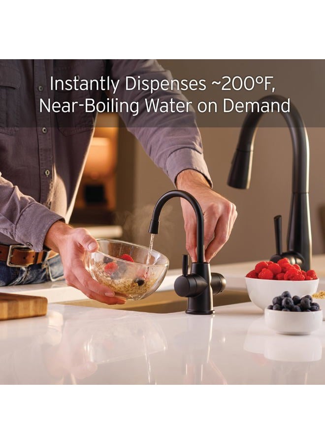 insinkerator HOT250 Instant Hot and Cold Water Dispenser System, 2-Handle Drinking Water Faucet in Matte Black with 2/3-Gallon, Filter-Compatible, Stainless Steel Tank, HC250MBLK-SS - Image 2