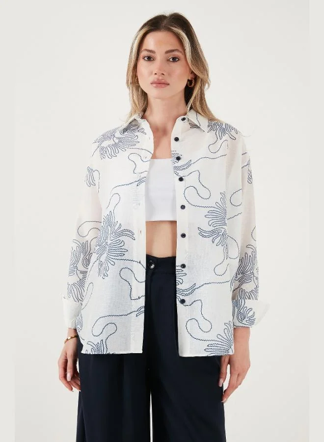 Lela Lela Patterned Regular Fit Long Sleeve Shirt Women's SHIRT 6773200