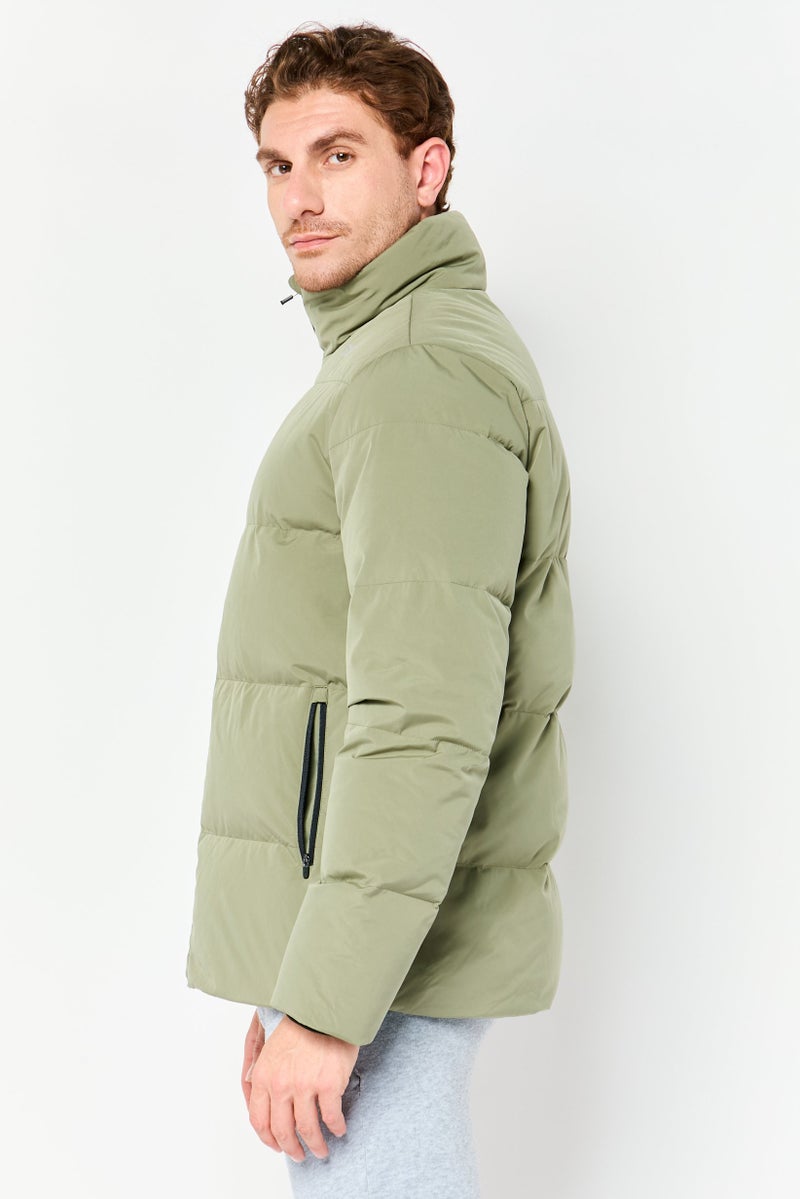 Reebok Men Sportswear Fit Long Sleeve Outdoor Puffer Jacket, Olive - Image 3
