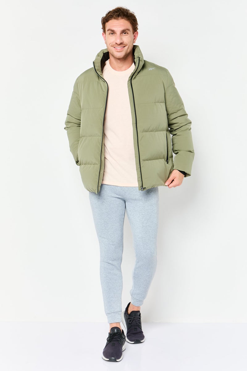 Reebok Men Sportswear Fit Long Sleeve Outdoor Puffer Jacket, Olive - Image 2