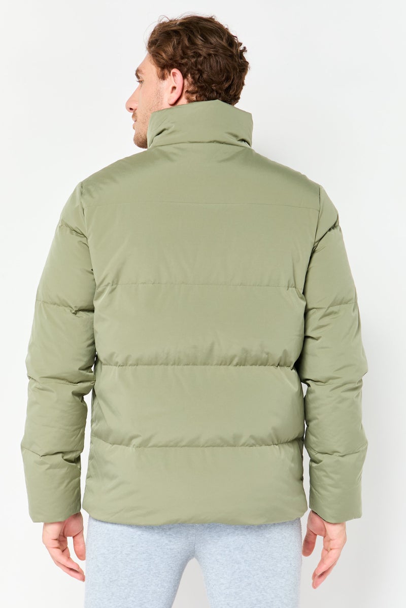 Reebok Men Sportswear Fit Long Sleeve Outdoor Puffer Jacket, Olive - Image 4