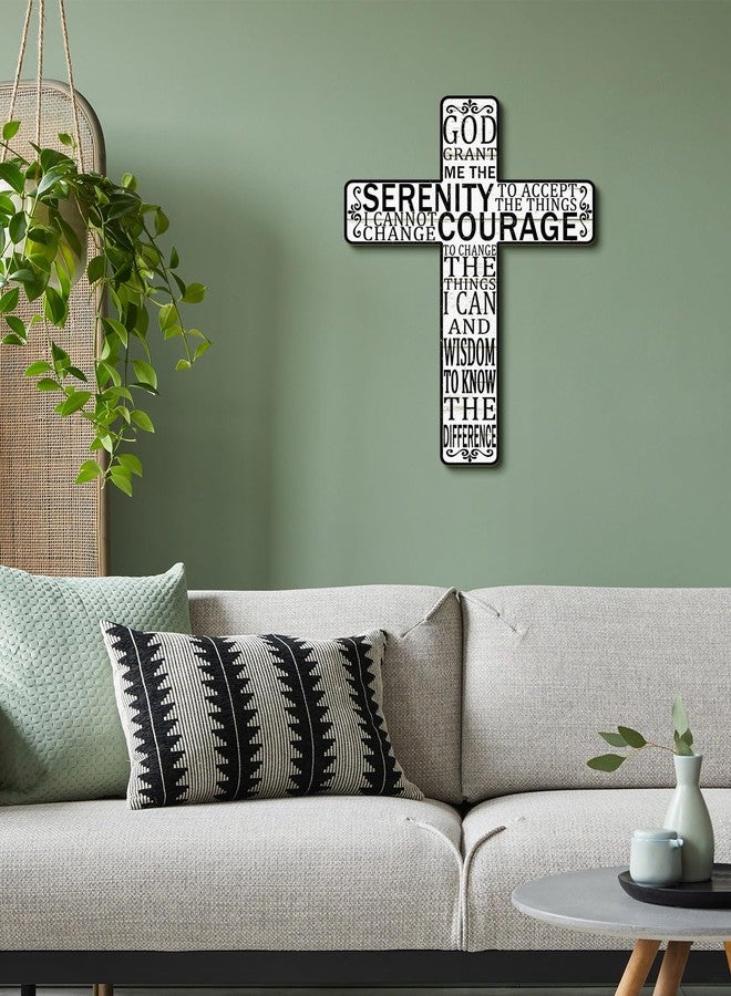 Putuo Decor Floral Cross Wall Decor, Painted Decorative Wooden Inspirational Cross, Mexican Art Wall Decor (Black White) - Image 5