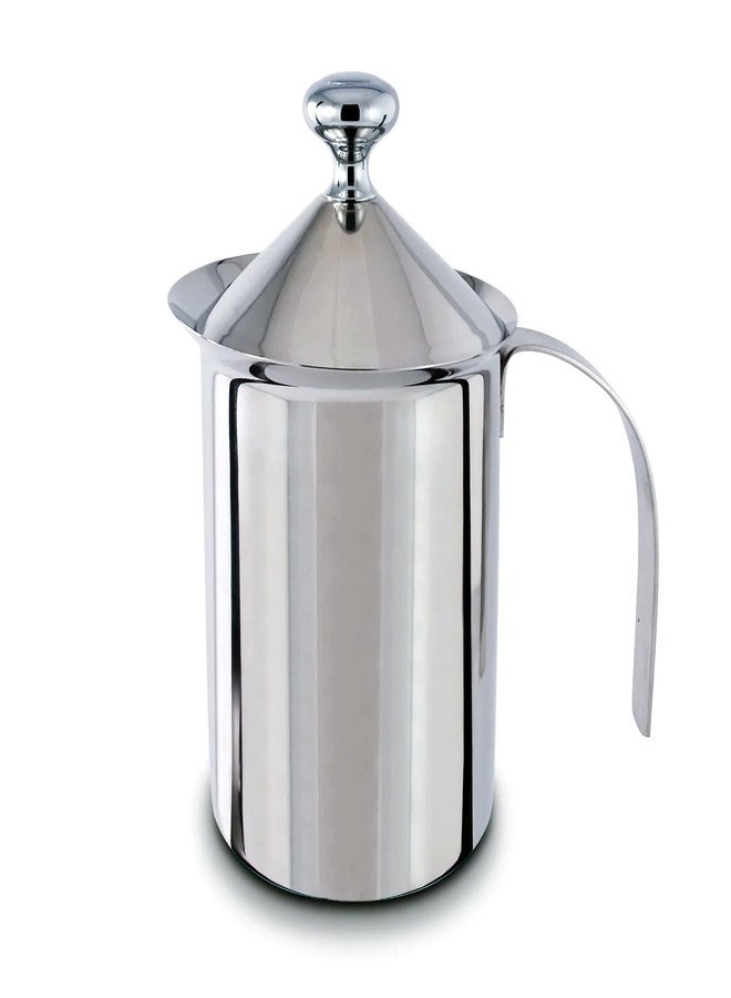 Cuisinox Polished Stainless Steel Hand Pump Cappuccino Milk Frother, 27 oz, 5" high - Image 1