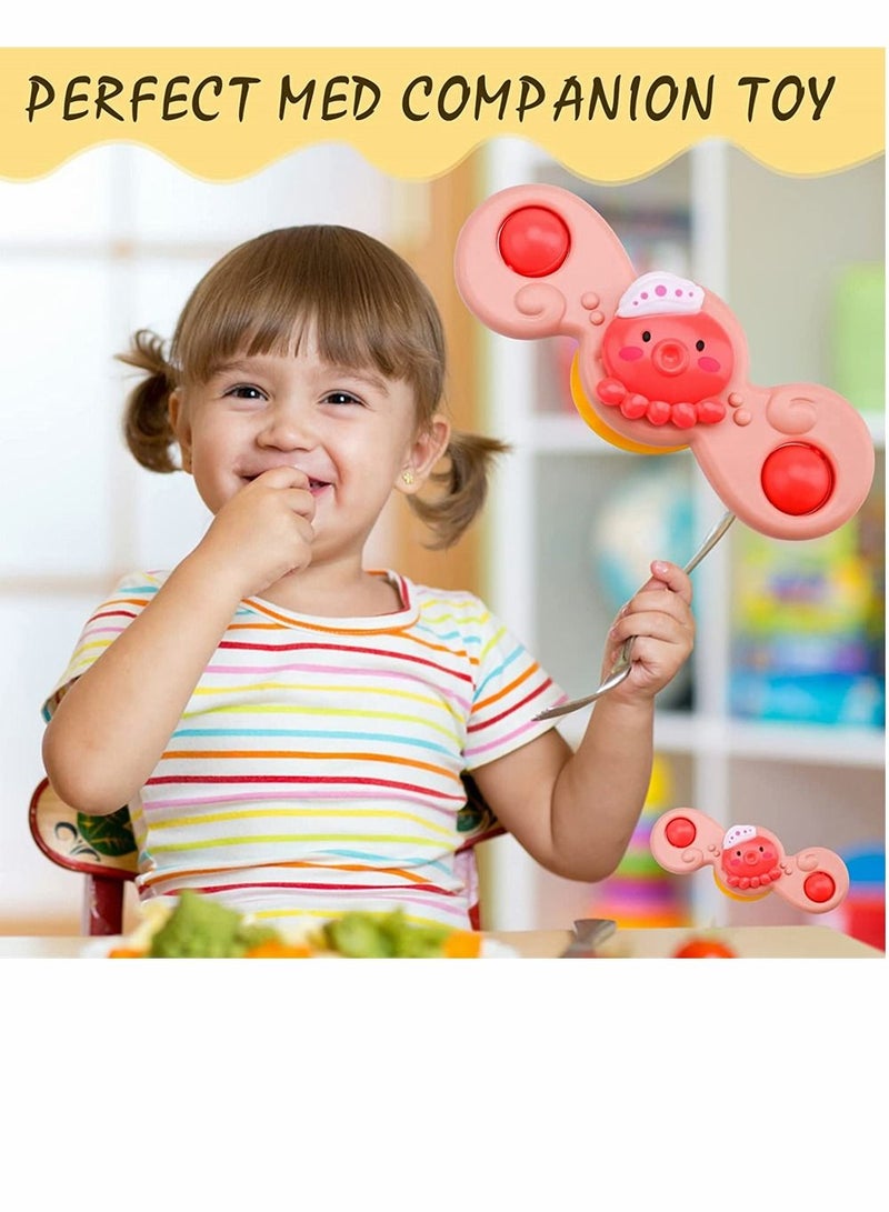 Baby Cup Spinner Toy with Suction Cup 3 Pack Baby Bath Toys Spinner Toys Cartoon Spinning Suction Toys Lovely Gift for Baby and Children - Image 3