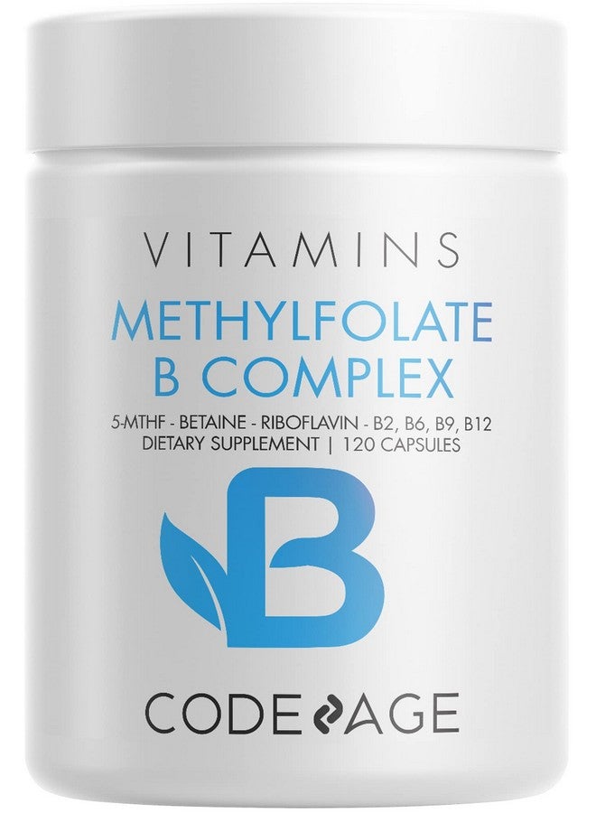 Codeage Methylfolate B Complex Supplements 5 Mthf Methylcobalamin 1000Mcg Methylated Vitamin B12 Riboflavin Betaine Vitamins B6 Methylation Cycle Mthfr 2 Months 120 Capsules - Image 1
