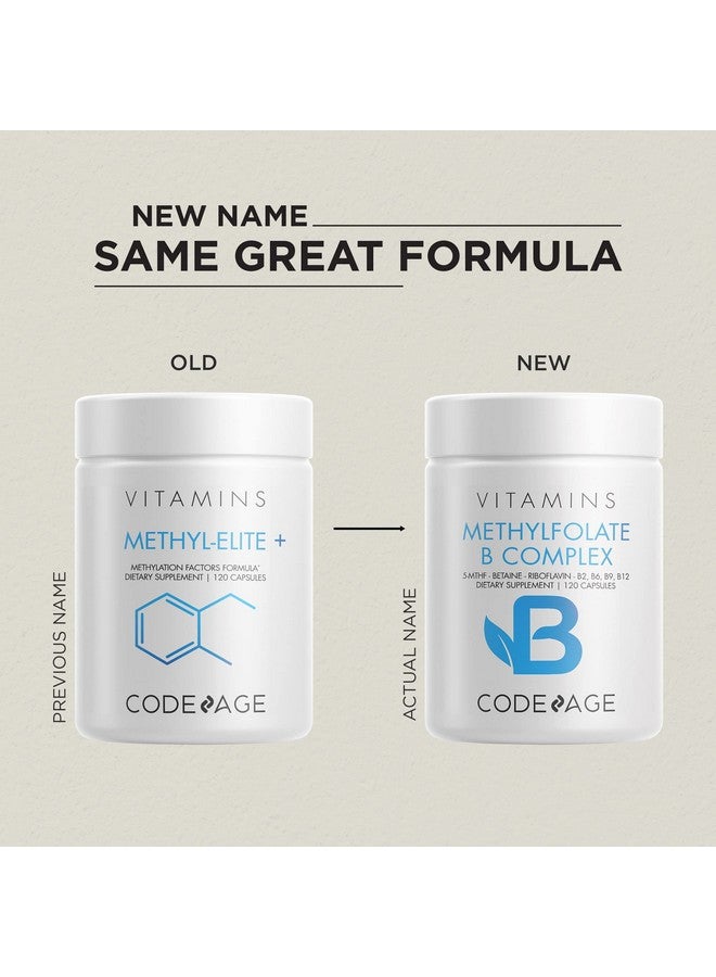 Codeage Methylfolate B Complex Supplements 5 Mthf Methylcobalamin 1000Mcg Methylated Vitamin B12 Riboflavin Betaine Vitamins B6 Methylation Cycle Mthfr 2 Months 120 Capsules - Image 4