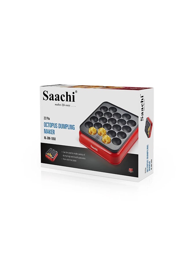 ساتشي ماكينة صنع الدمبلينج مع منظم حرارة قابل للتعديل طراز NL-DM-1858-RD 1.18 kg 800 W NL-DM-1858-RD أحمر - Image 5