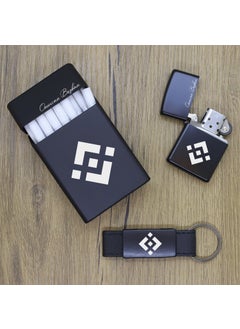 Ada Lazer Personalized Binance Coin (Bnb) Metal Cigarette Box, Zippo Lighter and Keychain Set  - Image 3