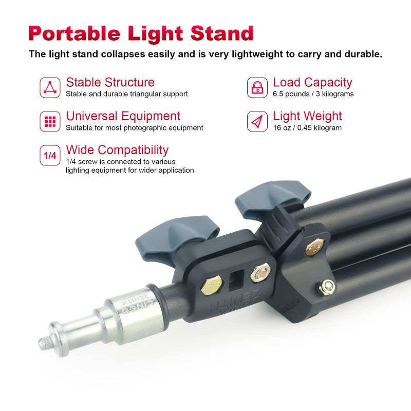 LINCO Lincostore Photography Back Light Stands with 75cm Max Height for Relfectors, Softboxes, Lights, Umbrellas, Backgrounds - Image 3