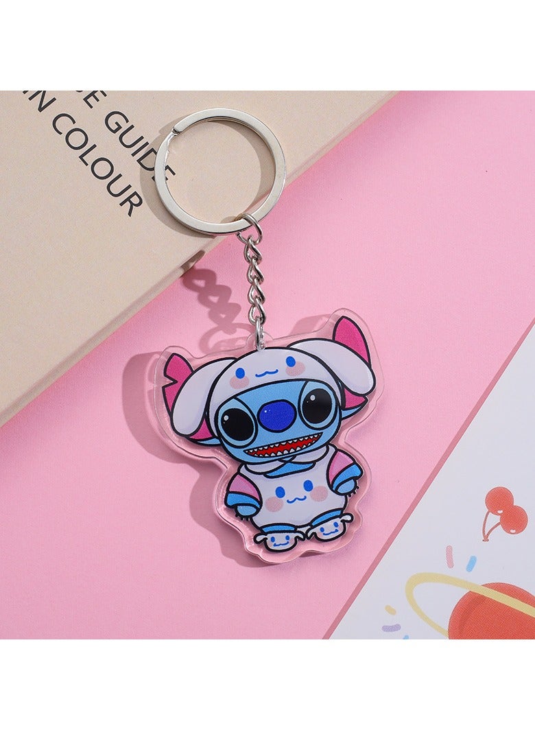 1-Piece Anime Stitch Acrylic Keychain