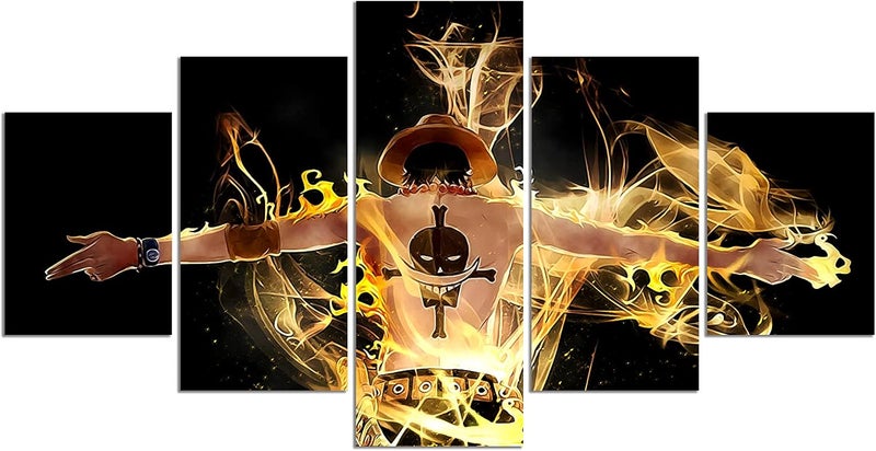 KAIWALK Anime One Piece Poster The Straw Hat Pirates Portgas D. Ace Print on Canvas Painting Wall Art for Living Room Decor Boy Gift (Unframed, Q-One 5) - Image 1
