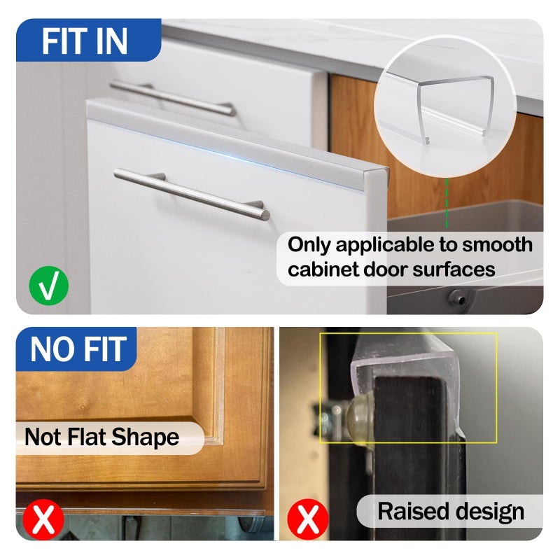 Zoaogo Cabinet Protector Edge Guard (Pack of 12), 17.7" Clear PVC Cabinet Edge Protectors for 3/4" Thick Kitchen Cabinets Doors â€“ Slip-On No-Tool Sliding Installation - Image 3
