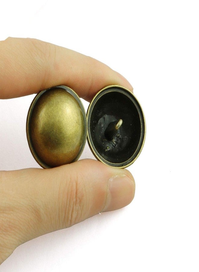 ZYAMY 10pcs Bronze Mushroom Domed Buttons Antique Brass Dome Buttons Round Sewing Buttons with Shank, 25mm - Image 3