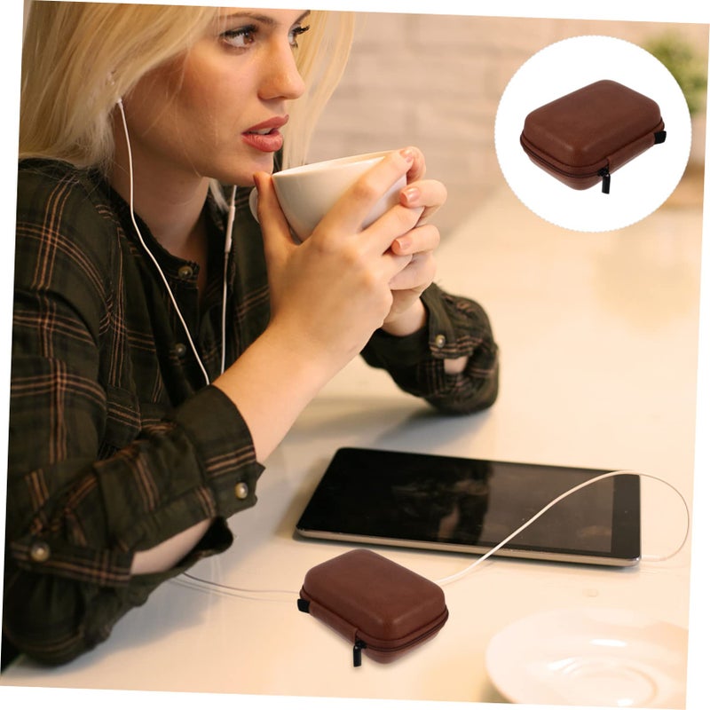 Portable PU Earphone Organizer Pouch For Data Cables Headphone Accessories Travel - Image 4