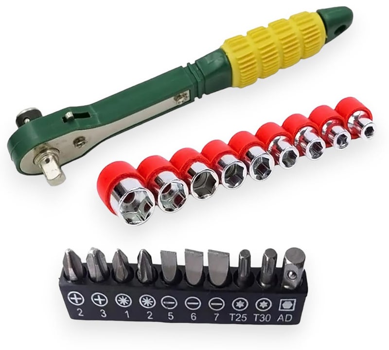 GLUN® Tool Kit 16 in 1 Pieces Tool Kit for Home Use Tools Kit, Spanner, 6 Socket Set and 10 Different Screw Opening Tools (Pack of 1) - Image 1