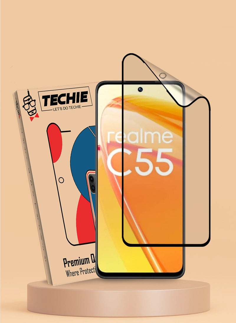 Techie 9D Matte Ceramic Screen Protector Film for Realme C55 – Smooth Feel Anti Fingerprint Bubble Free - Image 1