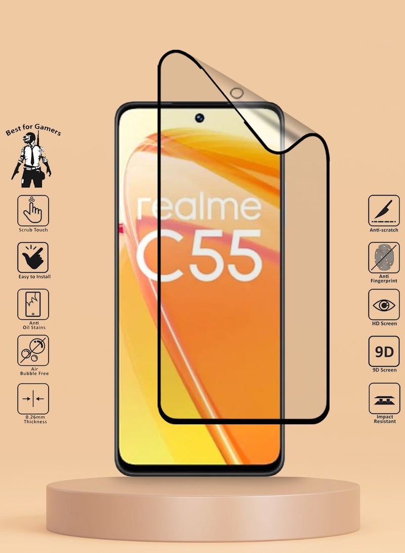 Techie 9D Matte Ceramic Screen Protector Film for Realme C55 – Smooth Feel Anti Fingerprint Bubble Free - Image 2