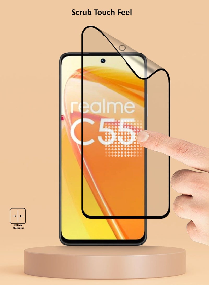 Techie 9D Matte Ceramic Screen Protector Film for Realme C55 – Smooth Feel Anti Fingerprint Bubble Free - Image 3