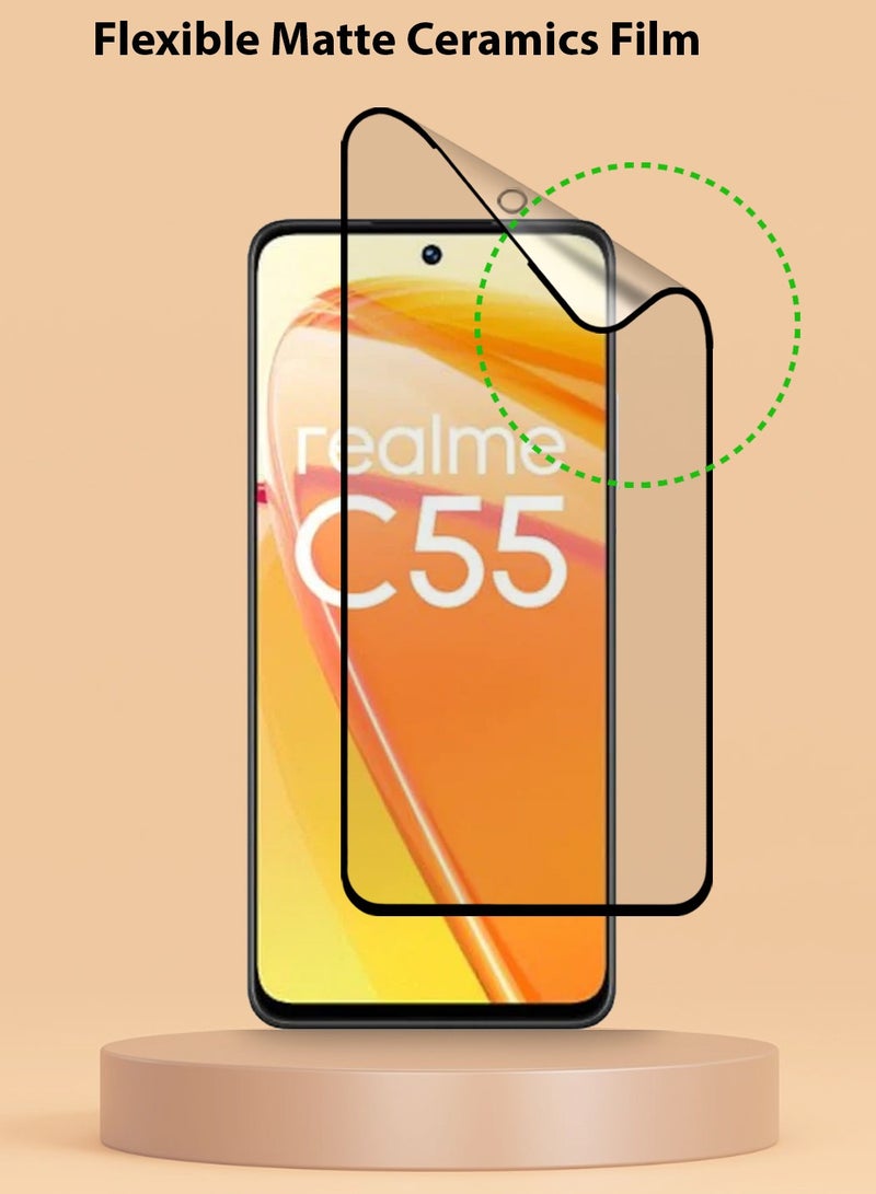 Techie 9D Matte Ceramic Screen Protector Film for Realme C55 – Smooth Feel Anti Fingerprint Bubble Free - Image 4