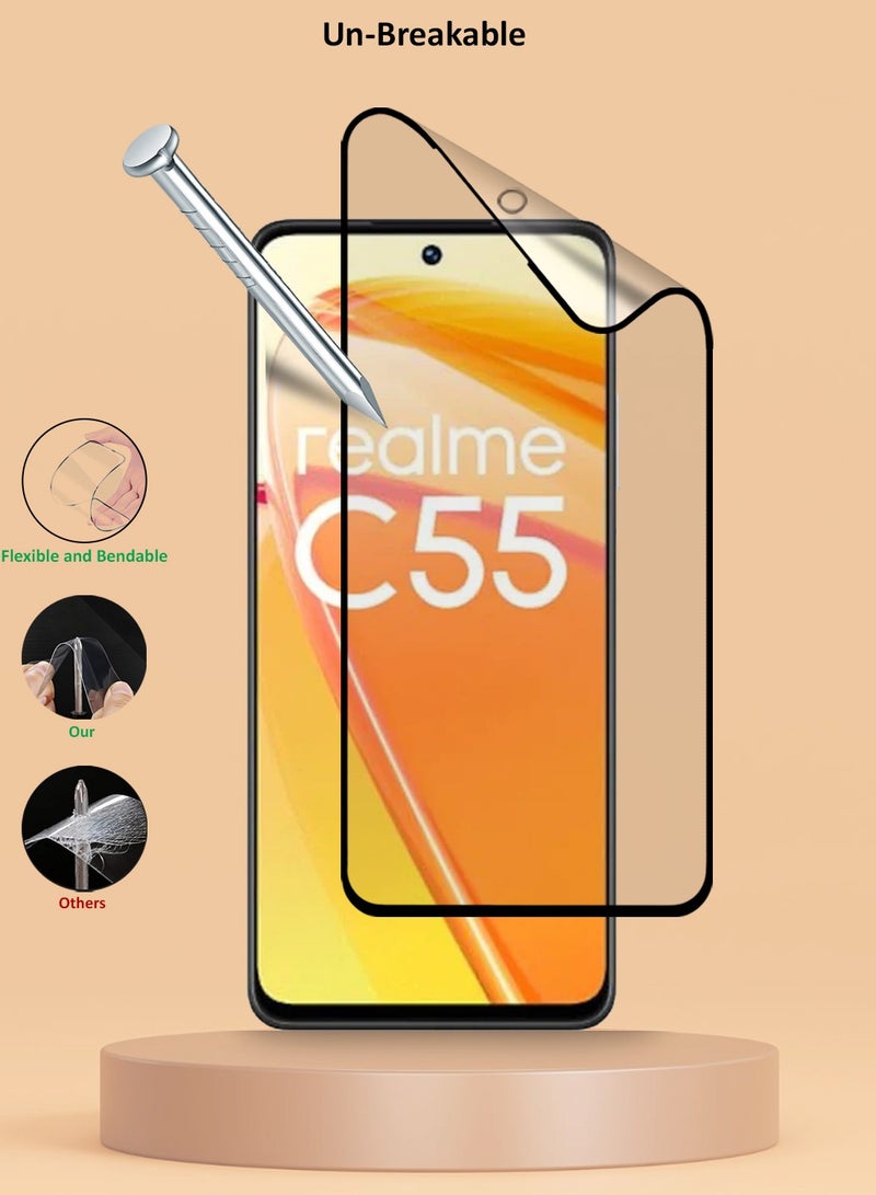 Techie 9D Matte Ceramic Screen Protector Film for Realme C55 – Smooth Feel Anti Fingerprint Bubble Free - Image 5