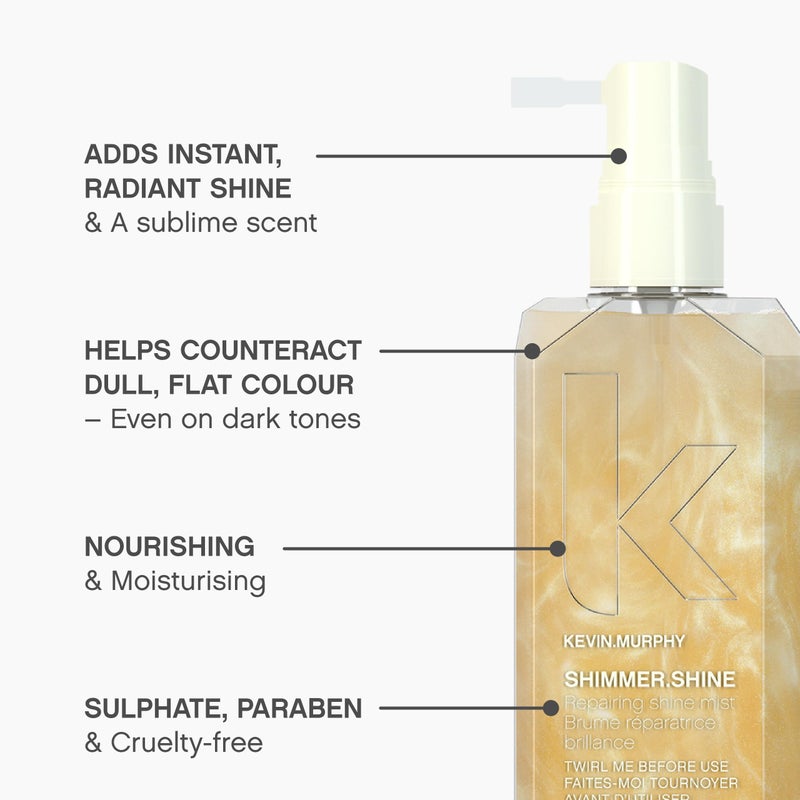 KEVIN.MURPHY SHIMMER.SHINE - Repairing Hair Mist - For All Hair Types - Dry Hair Shimmer Mist - Hair Mist with Vitamins - Sulphate-Free Hair Care - 100 mL / 3.4 fl oz - Image 4