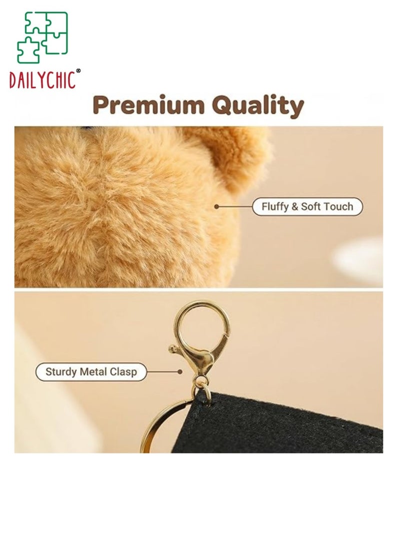 DAILYCHIC 15CM Graduation Bear Backpack Keychain Charm, Plush Teddy Bear with Graduation Cap & Diploma, Cute Bag Pendant Gift for Students Boys Girls - Image 3