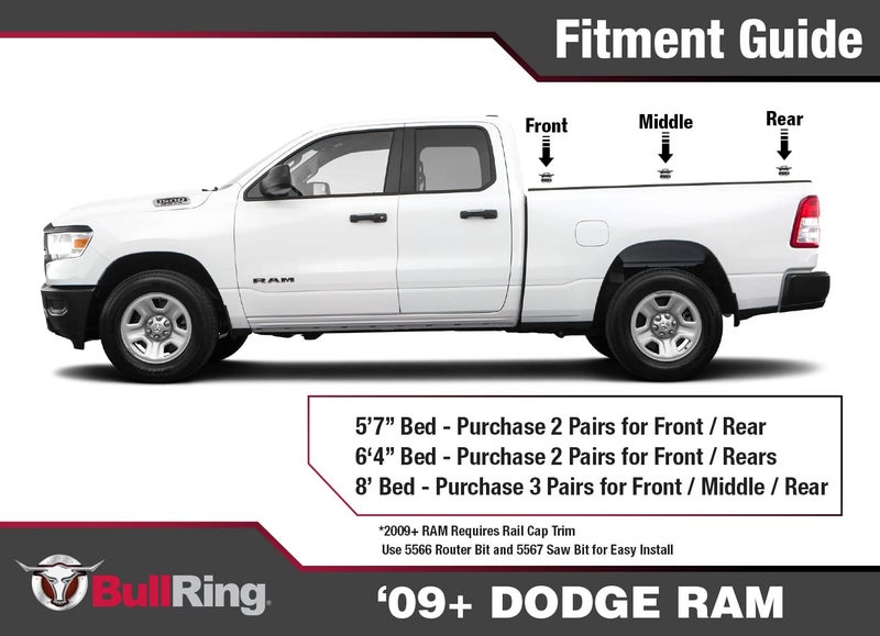 Bull Ring Stainless Steel Flush Fit Retractable Truck Bed Tie Down Anchors for 1995+ Dodge Ram & 2014-19 Tundra CrewMax, Rail Cap Required (1 Pair) - Image 4