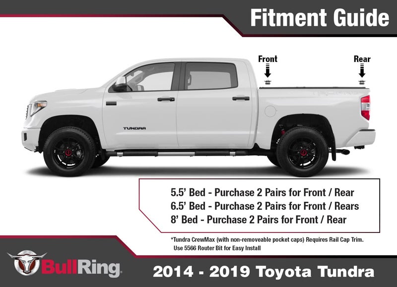 Bull Ring Stainless Steel Flush Fit Retractable Truck Bed Tie Down Anchors for 1995+ Dodge Ram & 2014-19 Tundra CrewMax, Rail Cap Required (1 Pair) - Image 3