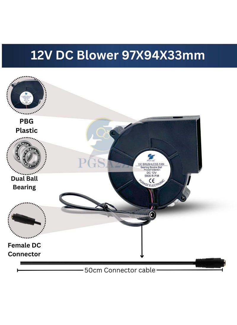 PGSA2Z PGSA2Z Variable Speed Controller 97mm x 33mm 5800 RPM DC Blower Fan 110V 220V AC Powered for BBQ Wooden Stove DIY Cooling Ventilation Exhaust Projects  - Image 4
