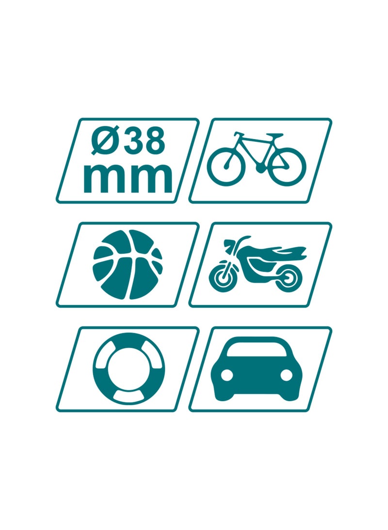 TOTAL Bicycle Hand Pump, 38mm x 500mm, Multi-Valve Compatible, with Pressure Gauge - Image 2